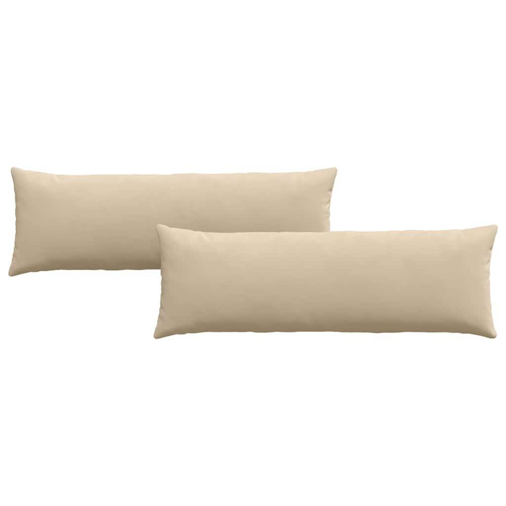 Coussins Rectangulaires (Lot de 2) Tissu Housse Lavable pour Déco Salon Crème 120x40 cm – ComfortXL Outdoor Living - Image 2