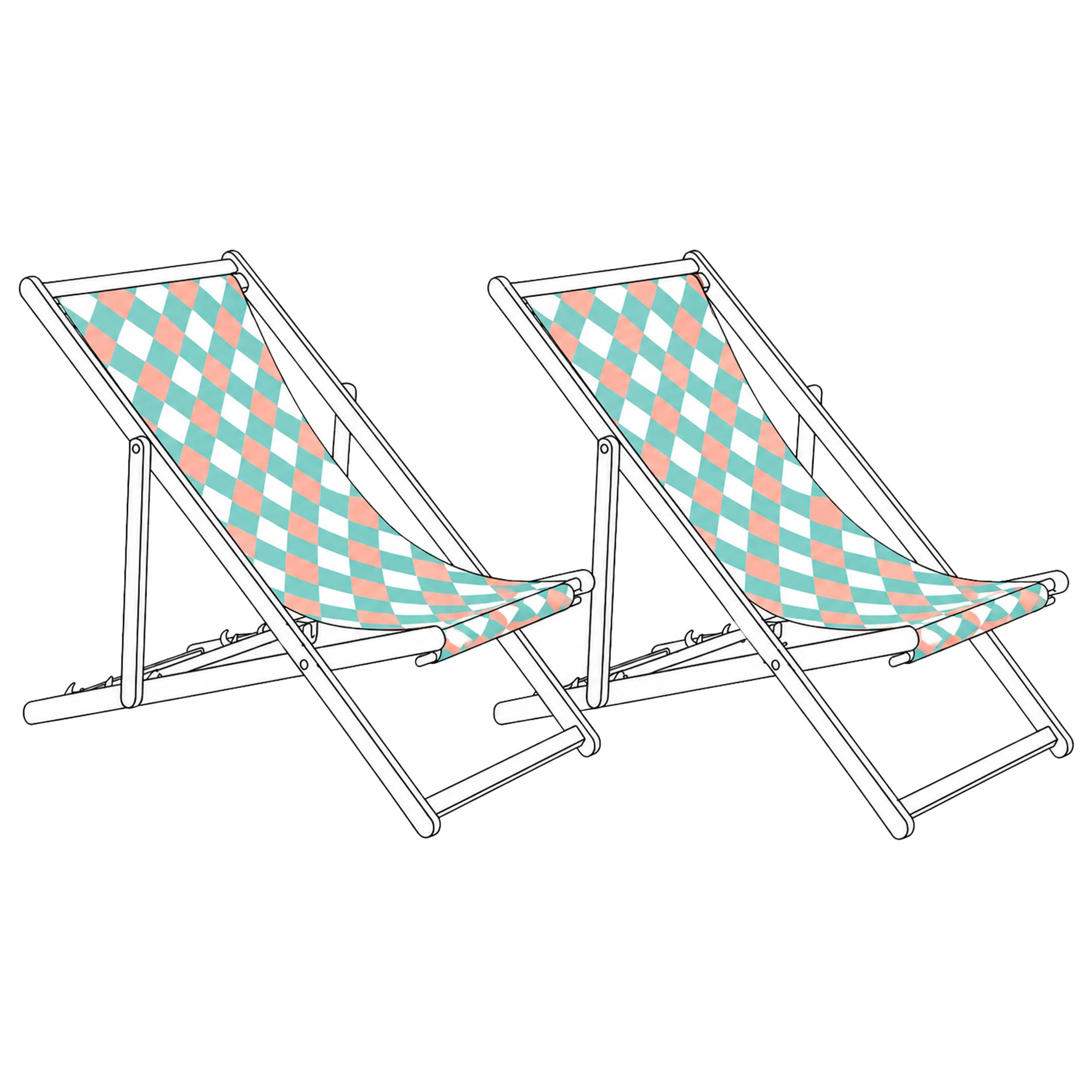 Beliani - Toile pour transat et chilienne Polyester Vert ANZIO/AVELLINO - 44x113x1- Beliani - Image 2
