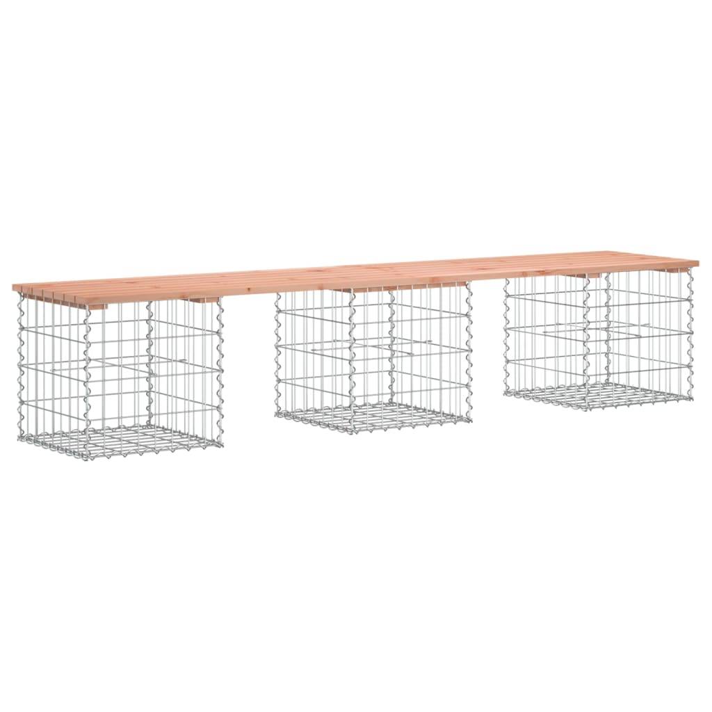 Maison Chic - Banc de jardin - Banc d'extérieur - Banquette design gabion 203x44x42cm bois massif de douglas - Image 5