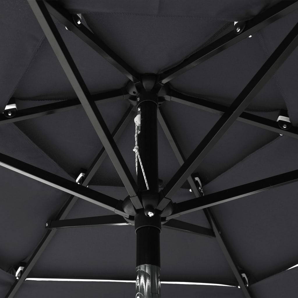 Helloshop26 - Parasol à 3 niveaux avec mât en aluminium 2 m anthracite - Image 5