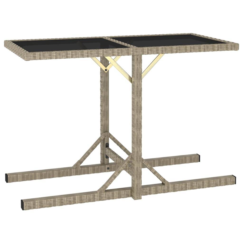 ComfortXL - Table à Manger de Jardin Beige en Résine Tressée et Verre, Design Moderne, 110x53 cm – ComfortXL Outdoor Living - Image 1