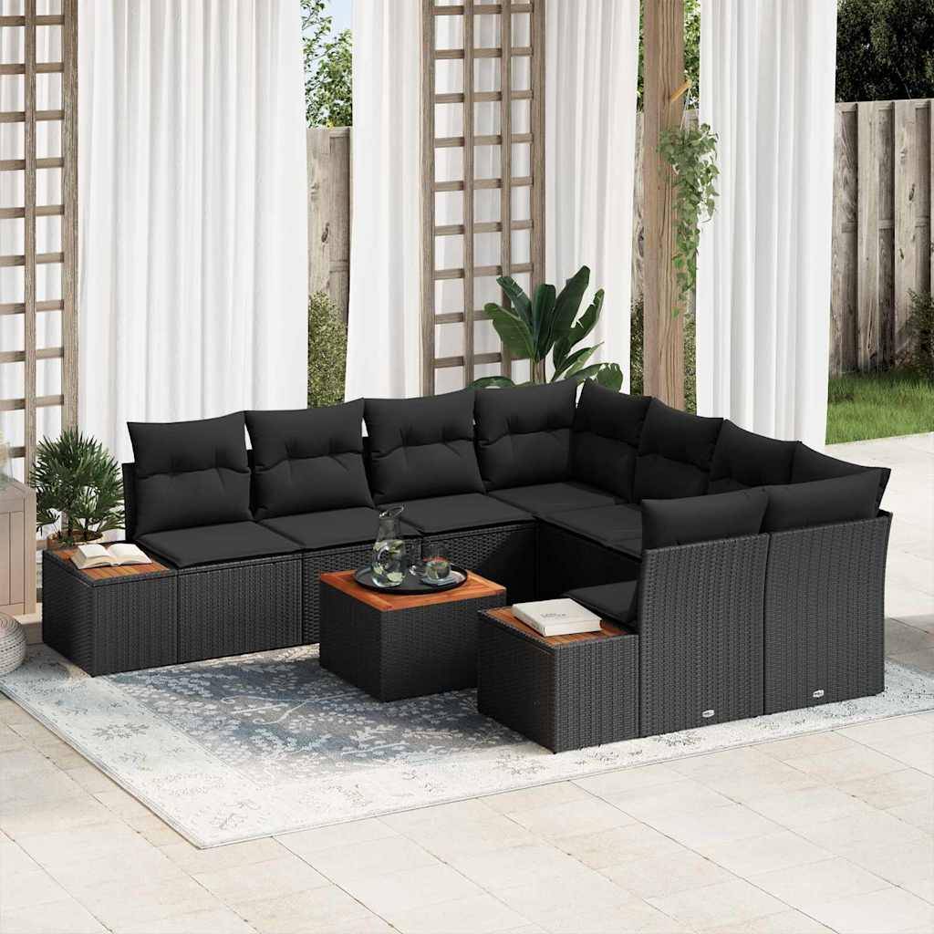 ComfortXL - Salon de jardin 8 places avec rangements et table pour terrasse Noir – ComfortXL Outdoor Living - Image 1