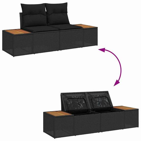 ComfortXL - Salon de jardin 8 places avec rangements et table pour terrasse Noir – ComfortXL Outdoor Living - Image 8