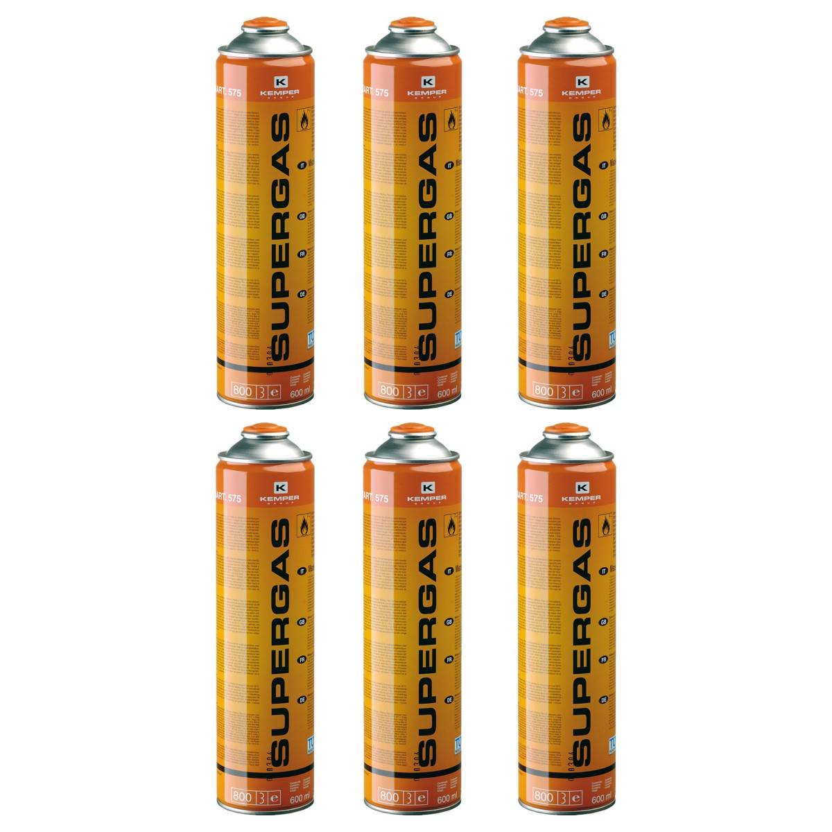 Pack de 6 Cartouches gaz 330g Bouteilles Butane propane 600ml Kemper Bonbonne gaz universelle valve 7/16 - Image 2