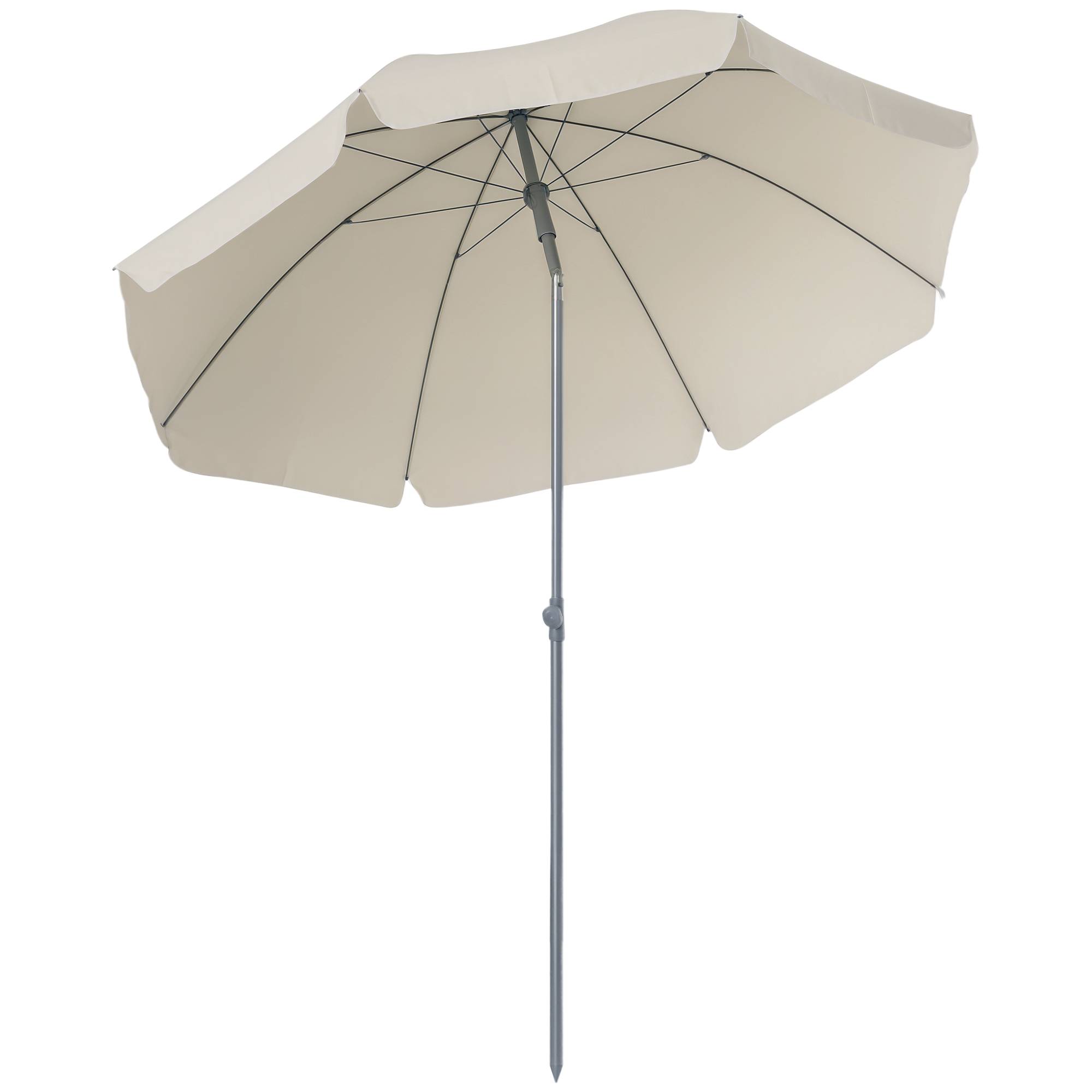 Parasol inclinable parasol de plage octogonal de jardin Ø 2 m - Aluminium Crème fr190