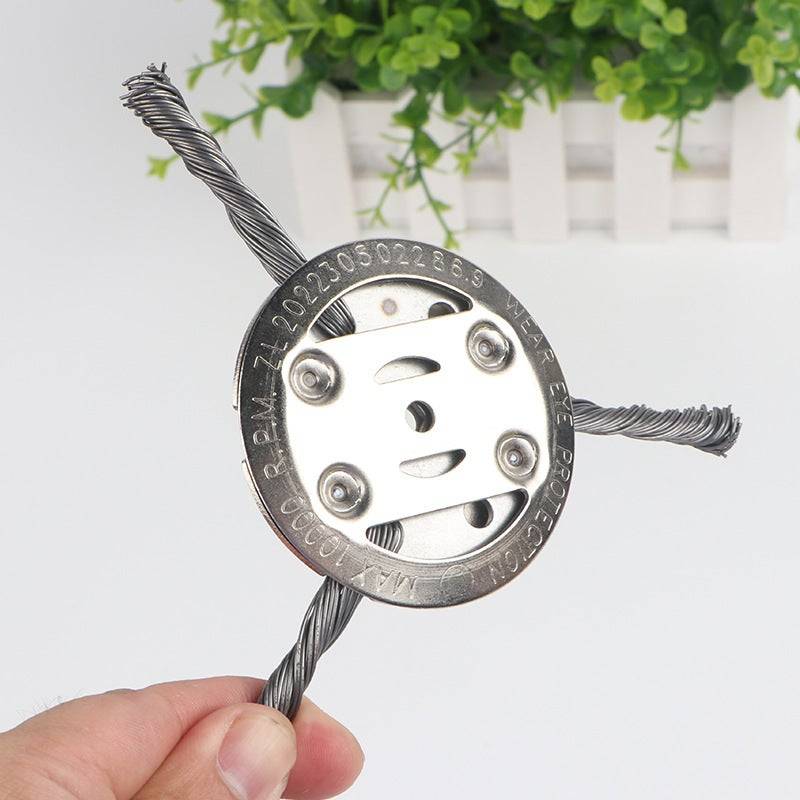 Tête de coupe-fil - Brosse métallique - Pour tondeuses à gazon - 6 lames / 3 lames - Trou intérieur de 5 mm - Lot de 2 - Argent-Lytech - Image 6