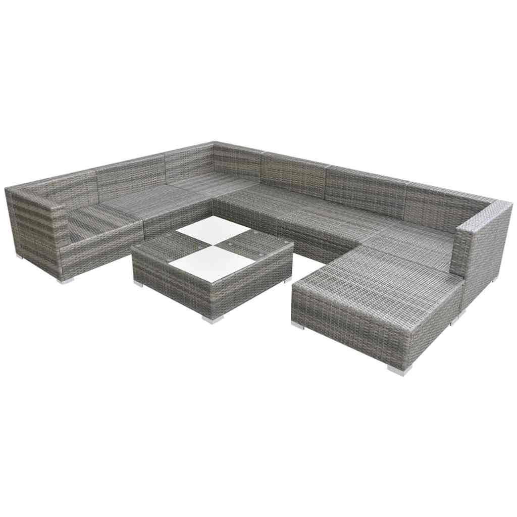 Vidaxl - Salon de jardin 8 pcs avec coussins Résine tressée Gris vidaXL 42738 - Image 2
