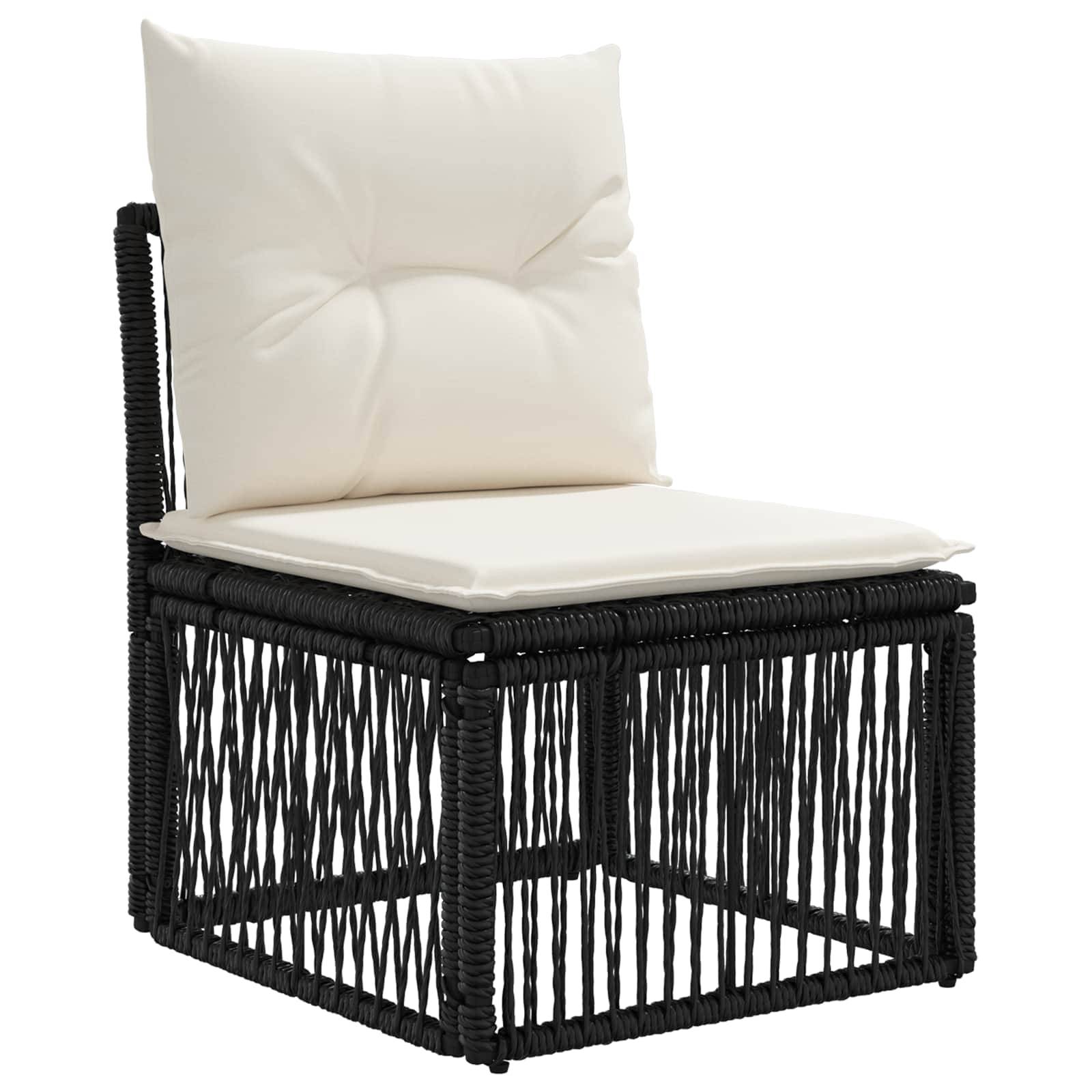 Vidaxl - Ensemble de canapé de jardin 4 pcs-Salons de jardin 4 place Noir polyrotin 488428 - Image 3