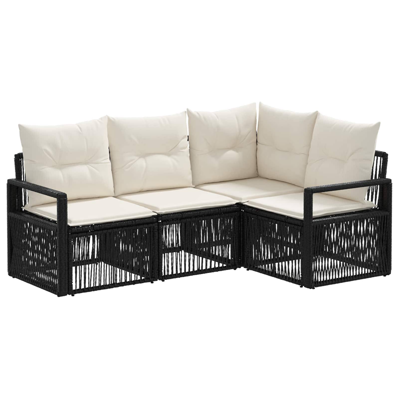 Vidaxl - Ensemble de canapé de jardin 4 pcs-Salons de jardin 4 place Noir polyrotin 488428 - Image 2