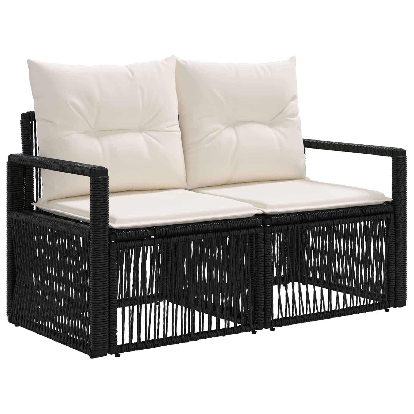 Vidaxl - Ensemble de canapé de jardin 4 pcs-Salons de jardin 4 place Noir polyrotin 488428 - Image 5