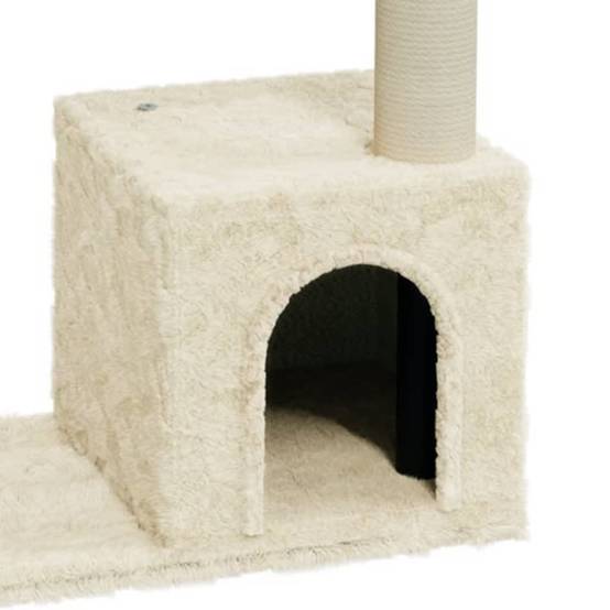 Arbre à chat bois d'ingénierie et sisal crème 54 x 22 x 70 cm - PANGIVO - Image 5