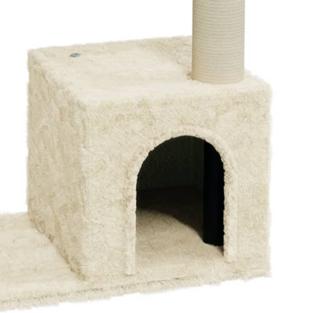 Arbre à chat bois d'ingénierie et sisal crème 54 x 22 x 70 cm - PANGIVO - Image 5