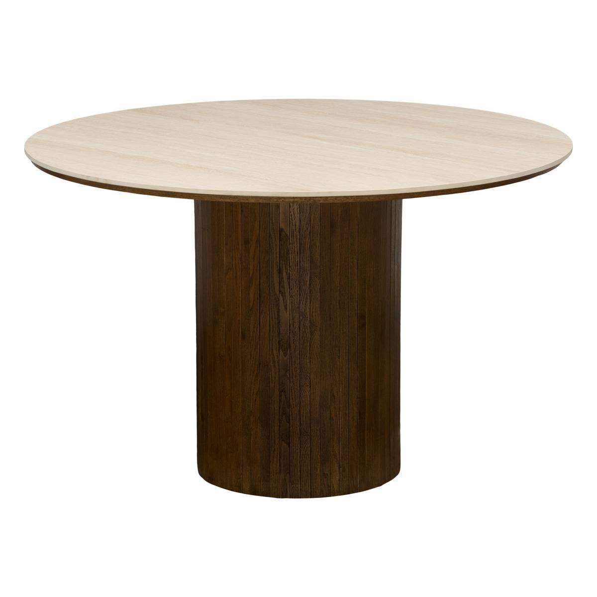 Atmosphera - Table à manger Auren ronde D.120cm 4 places beige - Atmosphera Créateur d'intérieur - Image 2