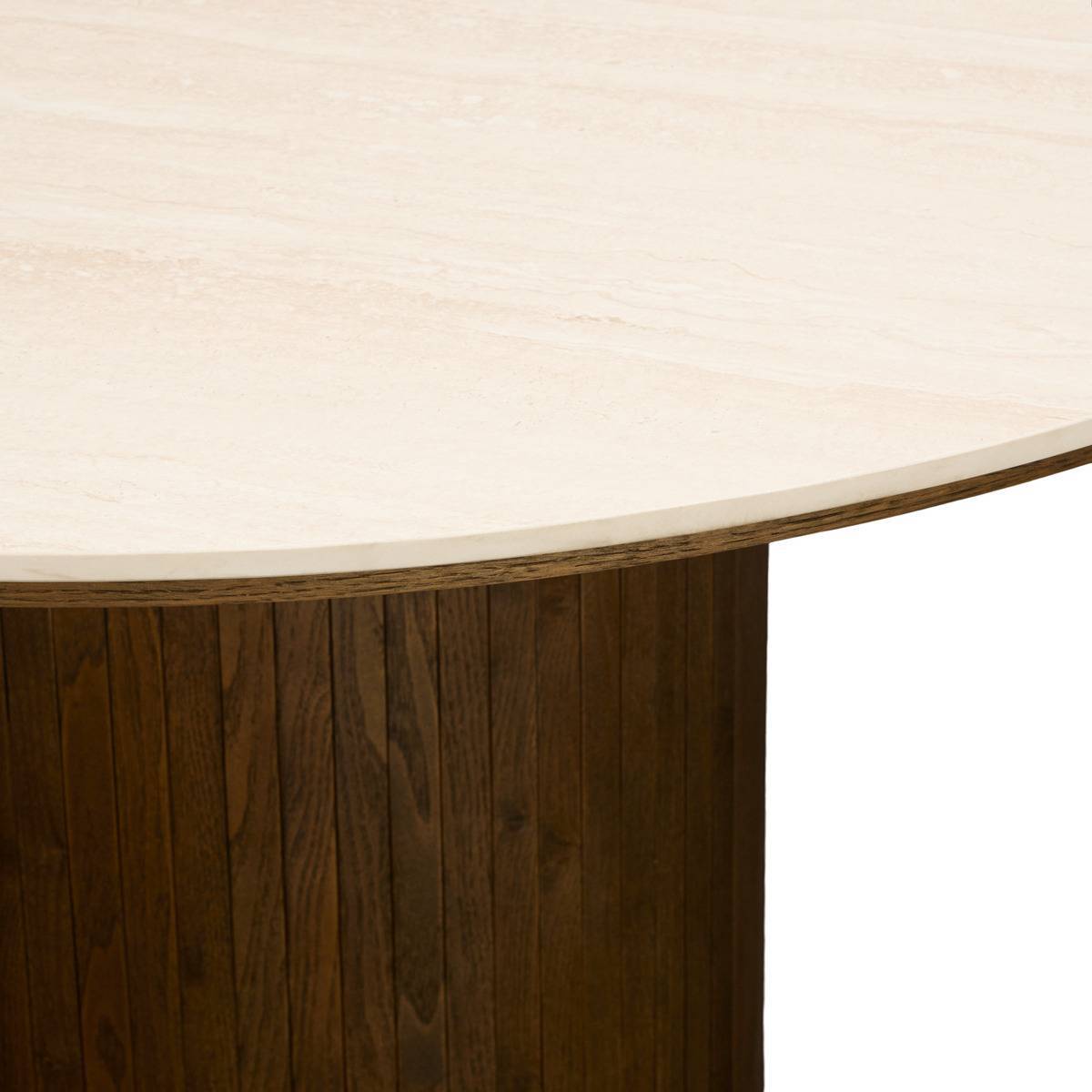 Atmosphera - Table à manger Auren ronde D.120cm 4 places beige - Atmosphera Créateur d'intérieur - Image 3