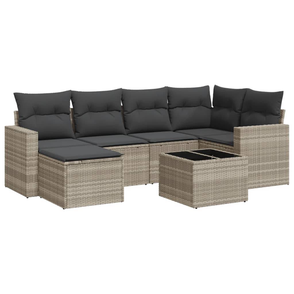 Vidaxl - Salon de jardin avec coussins 7 pcs gris clair résine tressée vidaXL 3251609 - Image 2