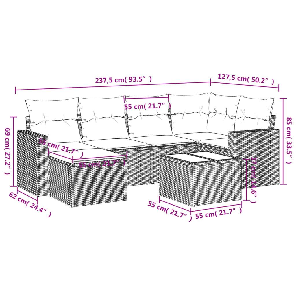 Vidaxl - Salon de jardin avec coussins 7 pcs gris clair résine tressée vidaXL 3251609 - Image 3