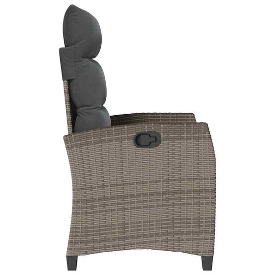 PANGIVO - Chaise de jardin inclinable avec table d'appoint gris polyrotins 65 x 58 x 94 cm, Poids :12.95kg - PANGIVO - Image 6