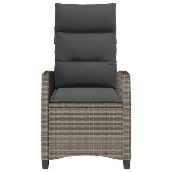 PANGIVO - Chaise de jardin inclinable avec table d'appoint gris polyrotins 65 x 58 x 94 cm, Poids :12.95kg - PANGIVO - Image 5