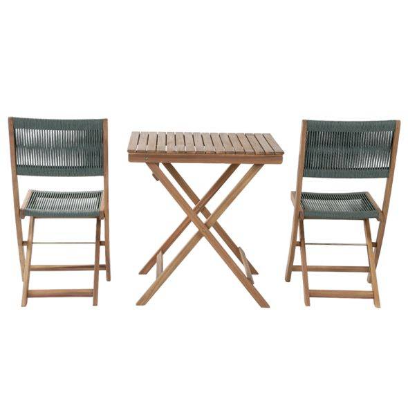 Beau Rivage - Ensemble repas AMILA 2 places en bois d'acacia blanchi FSC et corde verte Beau Rivage - Image 6