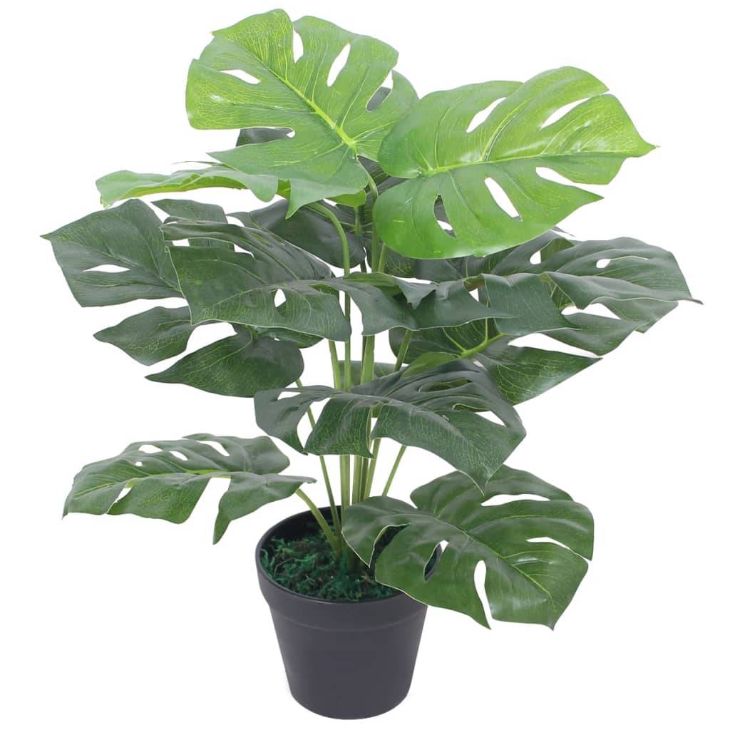 Plante Monstera artificielle - Plante décorative - Plante synthétique avec pot 45 cm Vert - MEUBLE PRO - Image 1