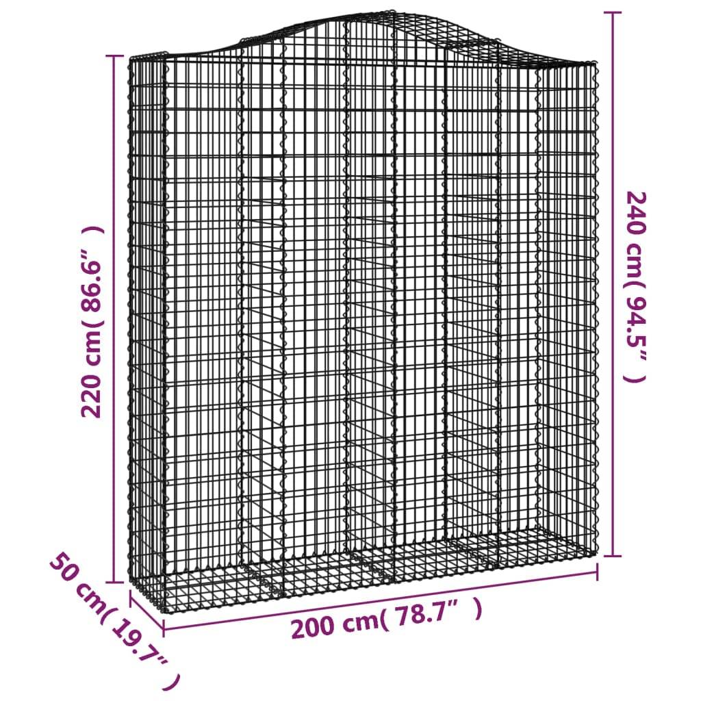 Vidaxl - Panier de gabions arqué 200x50x220/240 cm Fer galvanisé vidaXL 153401 - Image 3