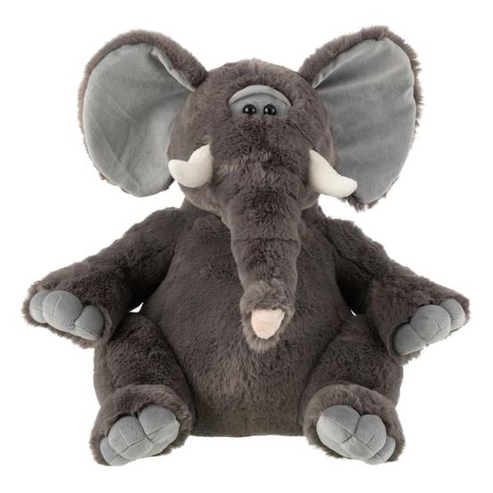 Peluche Éléphant "Trompe" 40cm Gris - Image 1