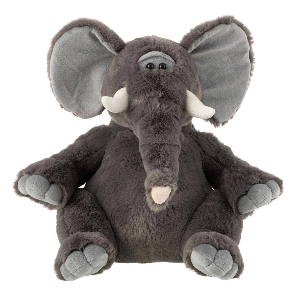 Peluche Éléphant "Trompe" 40cm Gris - Image 1