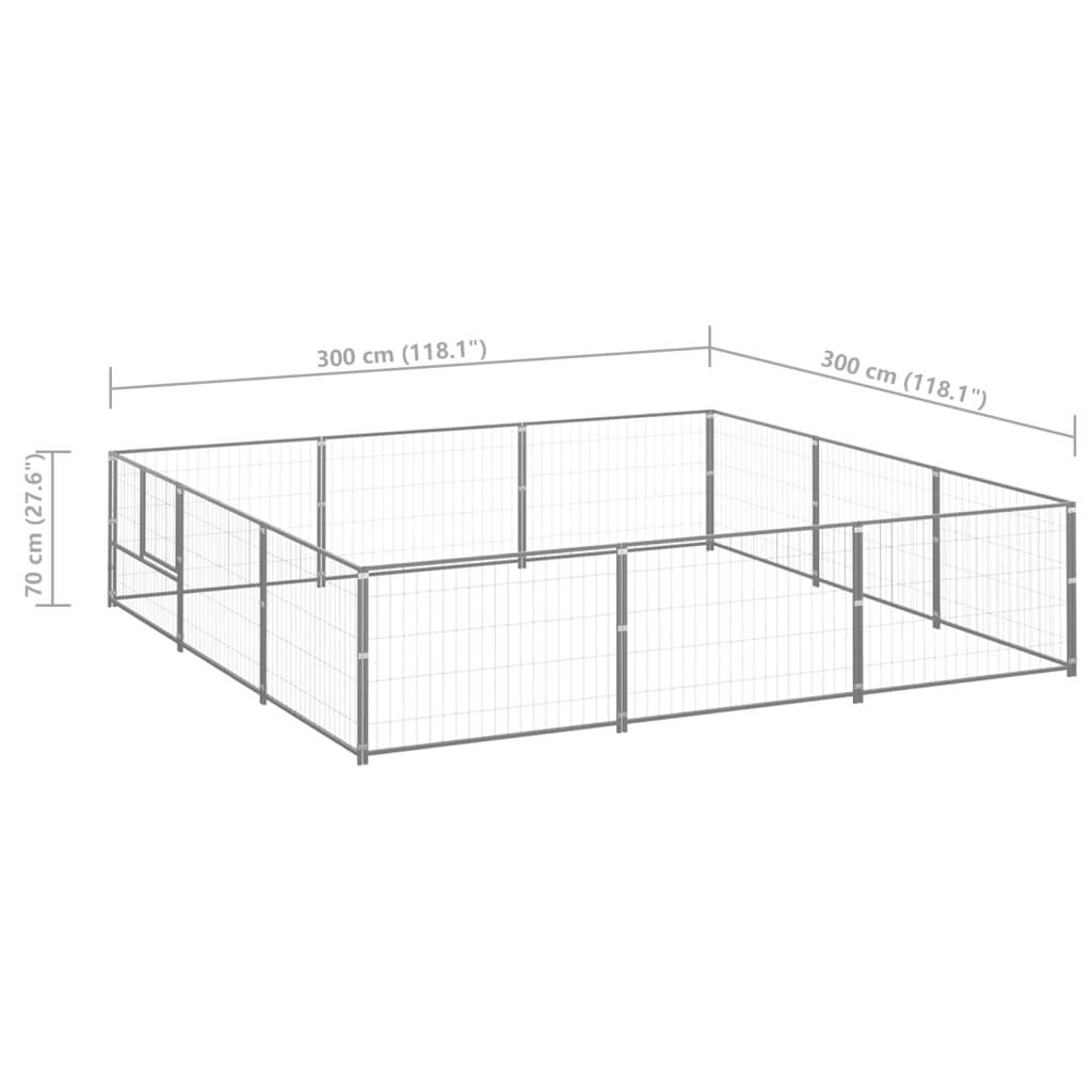 Vidaxl - Chenil Argenté 9 m² Acier vidaXL 3082135 - Image 3