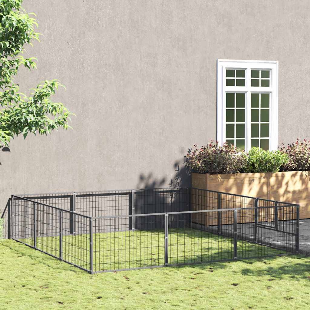 Vidaxl - Chenil Argenté 9 m² Acier vidaXL 3082135 - Image 1