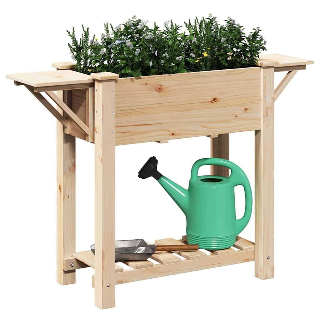 Cache-pot | Bac à fleurs de jardin avec étagère Beige 111 x 37 x 76,5 cm - Image 3