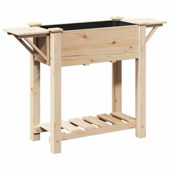 Cache-pot | Bac à fleurs de jardin avec étagère Beige 111 x 37 x 76,5 cm - Image 1