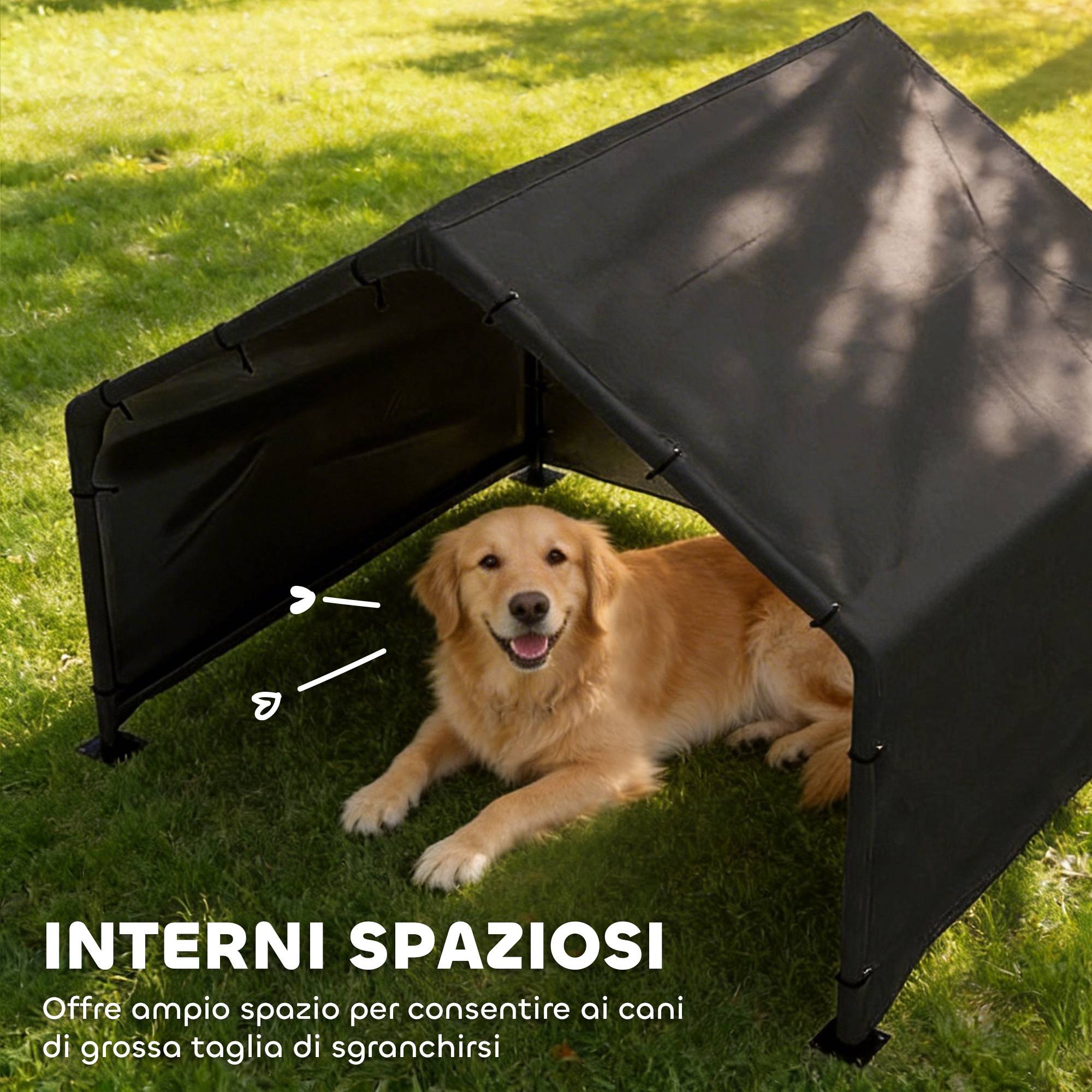 Niche d'extérieur en tissu Oxford pour chiens de petite, moyenne et grande taille, 125 x 110 x 93 cm, noire - Image 9