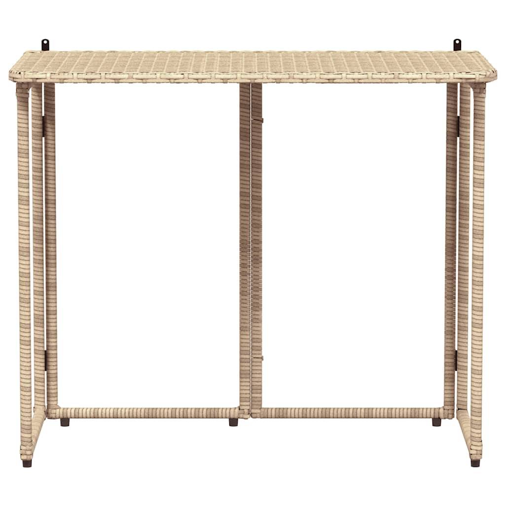PANGIVO - Table de jardin pliante beige 90 x 51 x 75 cm polyrotin - PANGIVO - Image 4