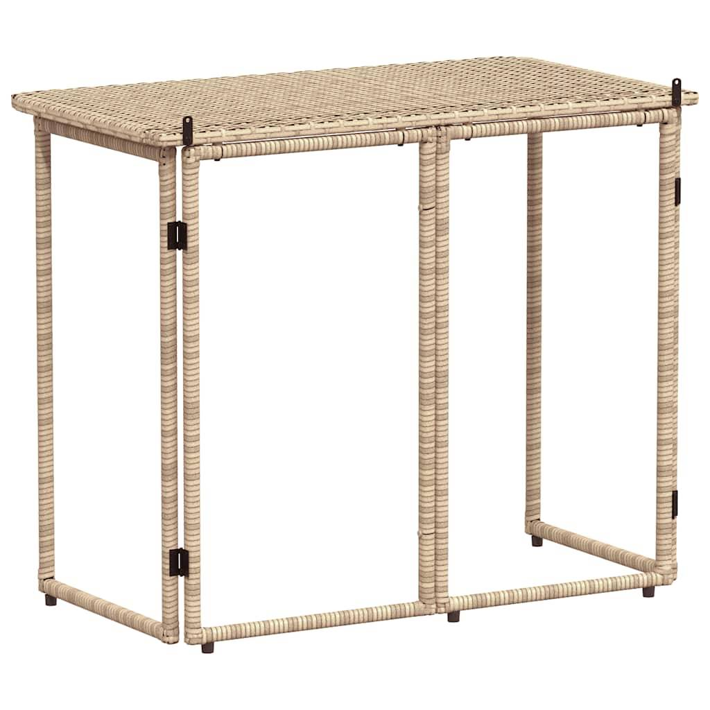 PANGIVO - Table de jardin pliante beige 90 x 51 x 75 cm polyrotin - PANGIVO - Image 6