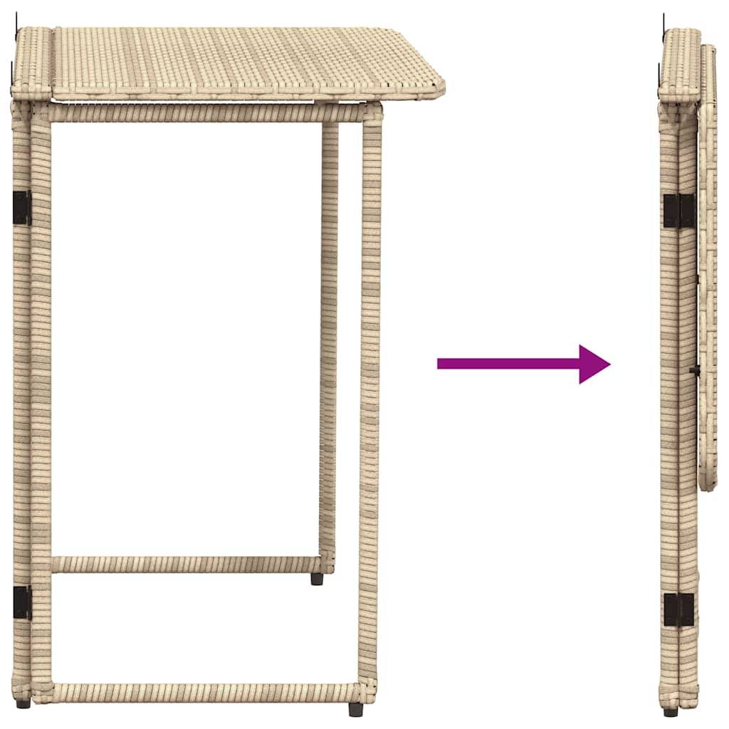 PANGIVO - Table de jardin pliante beige 90 x 51 x 75 cm polyrotin - PANGIVO - Image 7