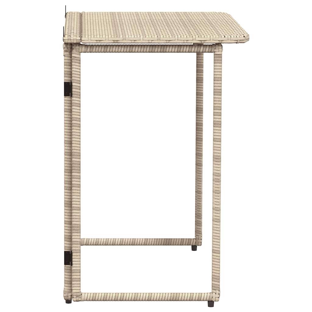 PANGIVO - Table de jardin pliante beige 90 x 51 x 75 cm polyrotin - PANGIVO - Image 5