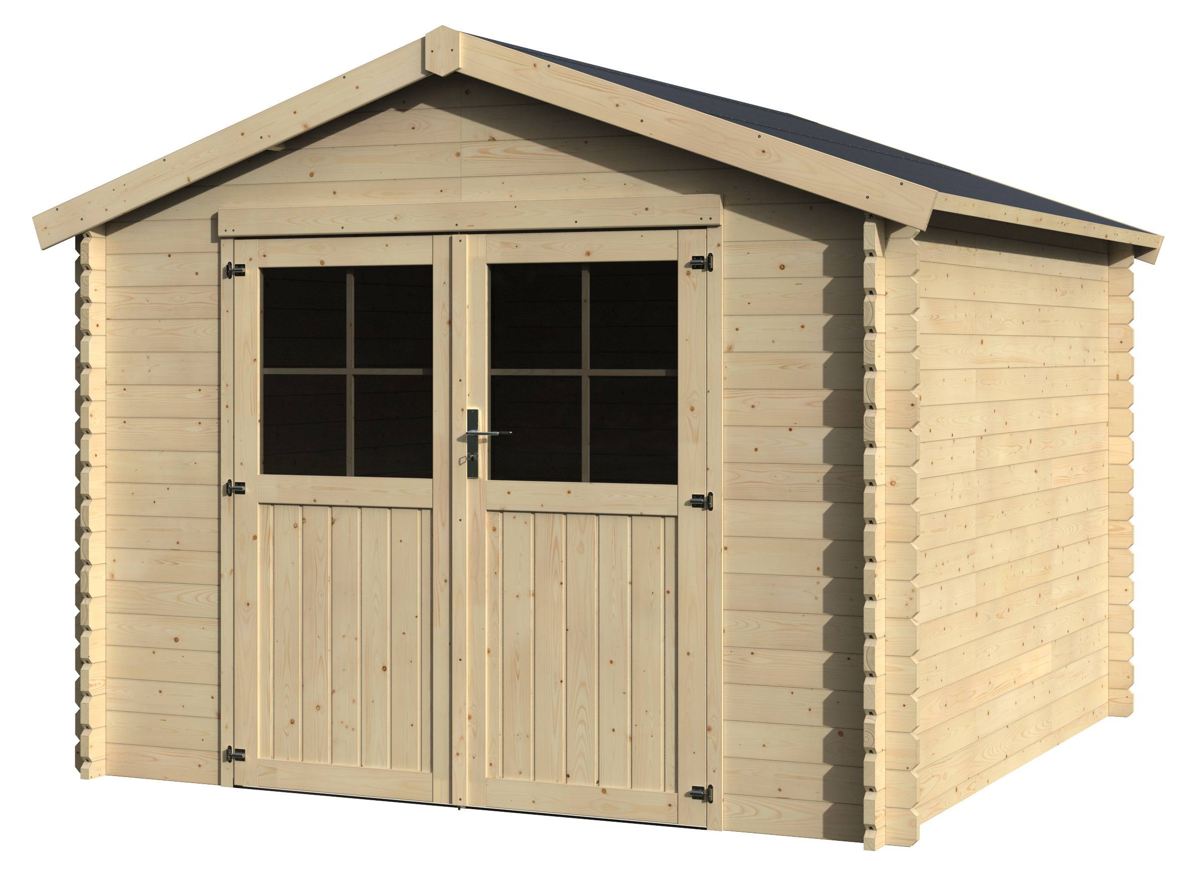 Decor et Jardin - ABRI DE JARDIN BOIS VALODEAL - 7,42 m² - Ep : 34 mm - 2,98x2,98 - couleur naturel - Décor et Jardin