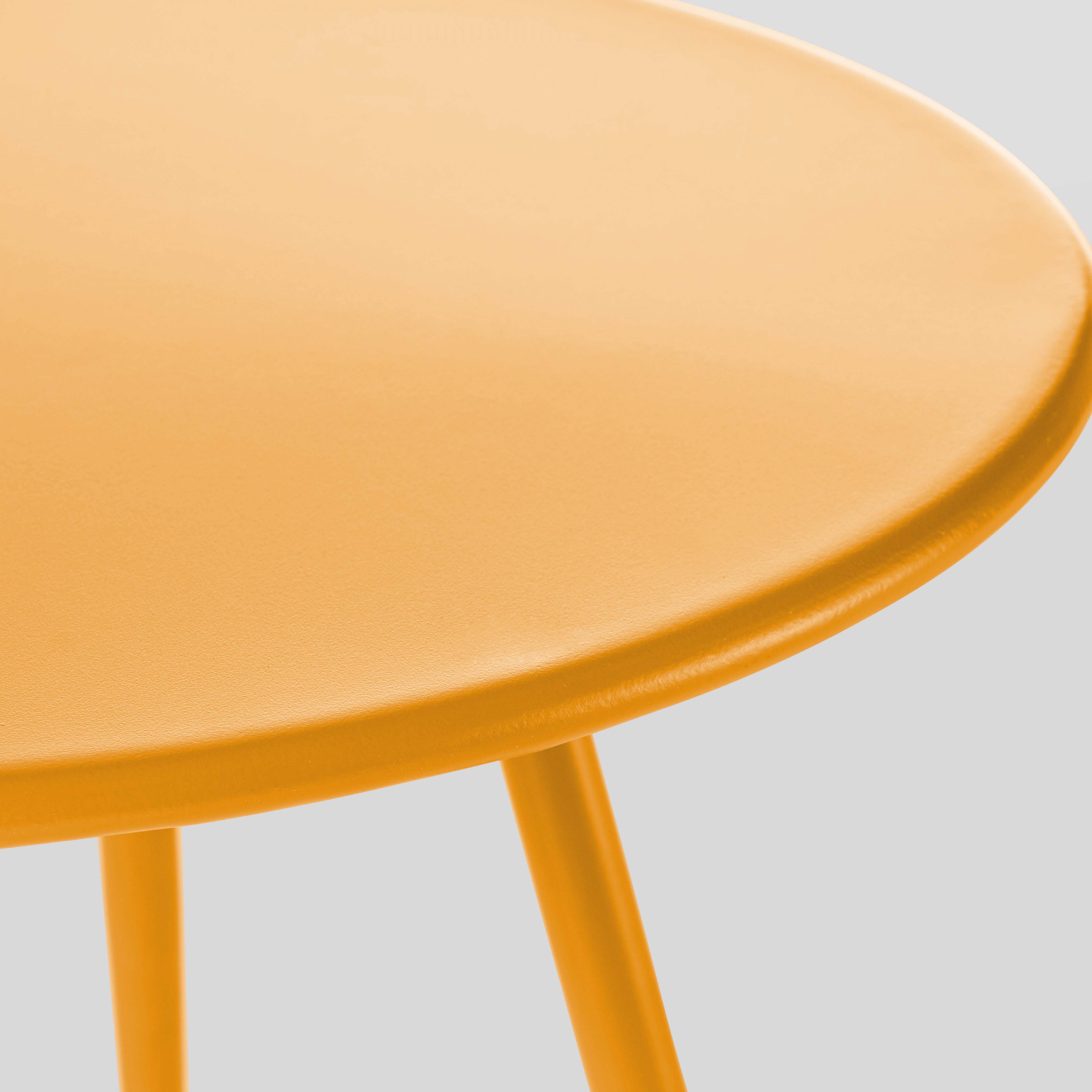 Oviala - Lot de 2 tables basses de jardin en acier jaune Palavas - Oviala - Image 5