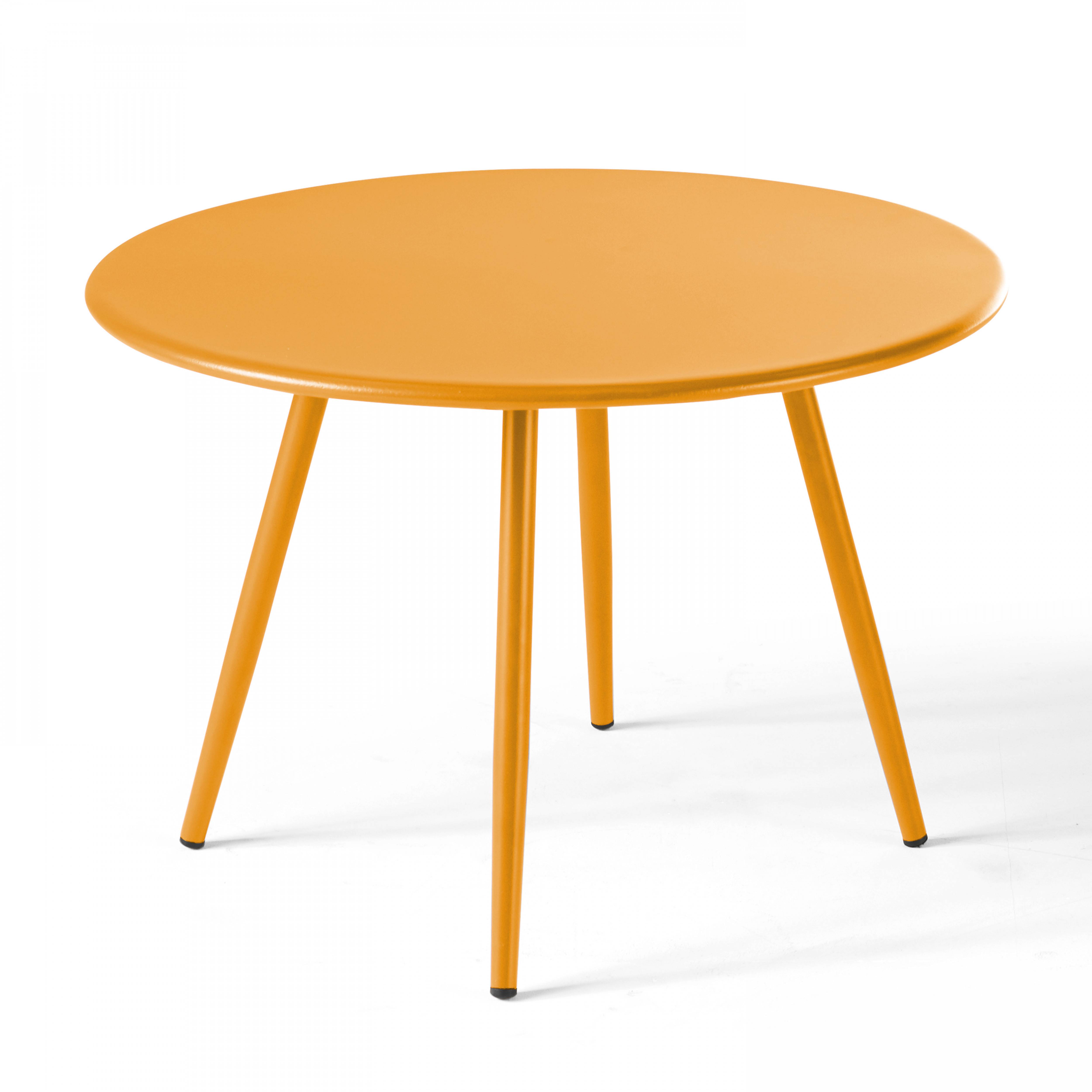 Oviala - Lot de 2 tables basses de jardin en acier jaune Palavas - Oviala - Image 4