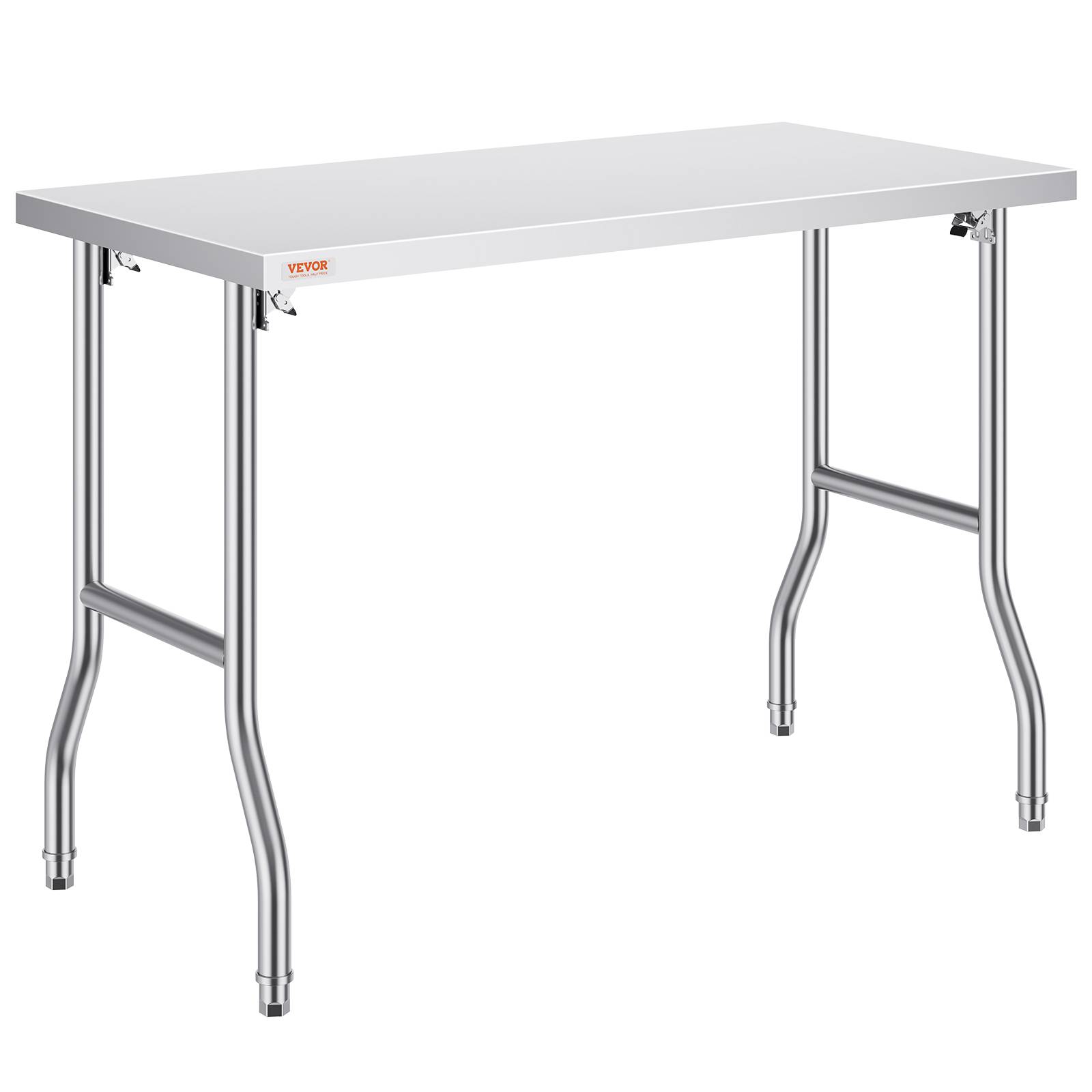 Vevor - VEVOR Table travail cuisine pliante inox 1 étage 1220x610mm, charge 300kg, pieds réglables. - Image 1