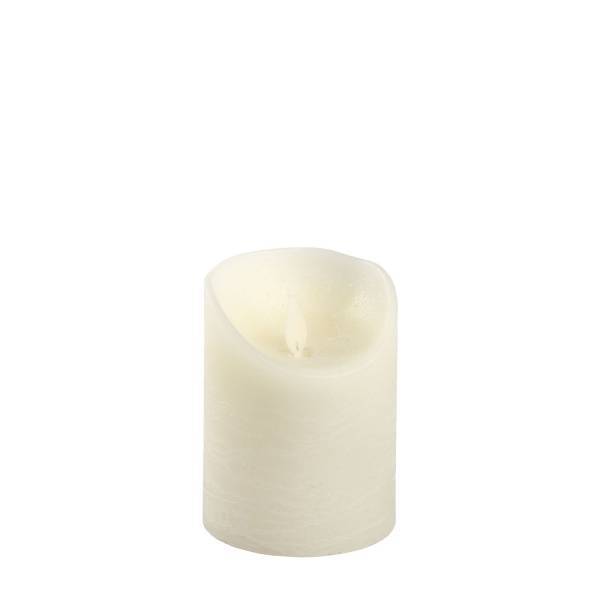 Bougie LED en cire véritable Ivoire Flamme vacillante à piles H10cm Timer Blanc chaud Lotti - Image 6