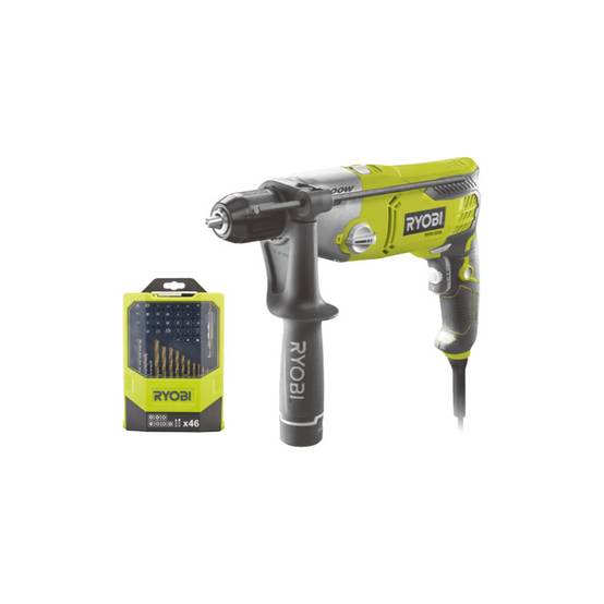 Ryobi - Pack RYOBI Perceuse à percussion RPD1200-K - 1200W - Coffret de 46 accessoires mixtes - RAK46MIX - Image 1