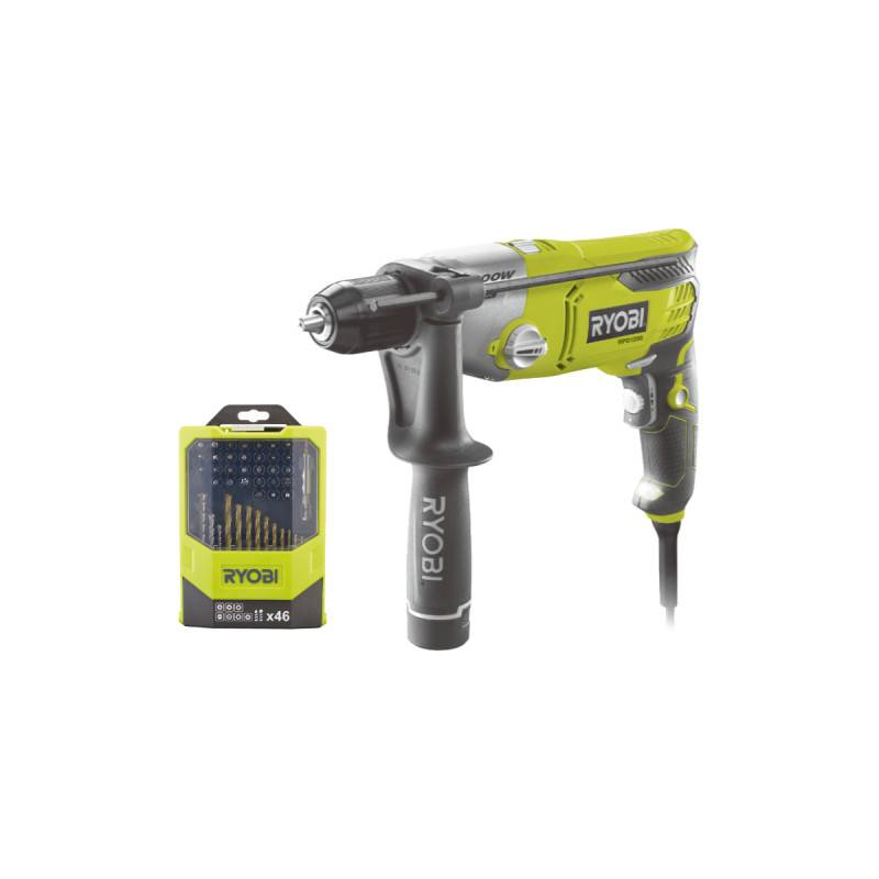 Ryobi - Pack RYOBI Perceuse à percussion RPD1200-K - 1200W - Coffret de 46 accessoires mixtes - RAK46MIX - Image 1