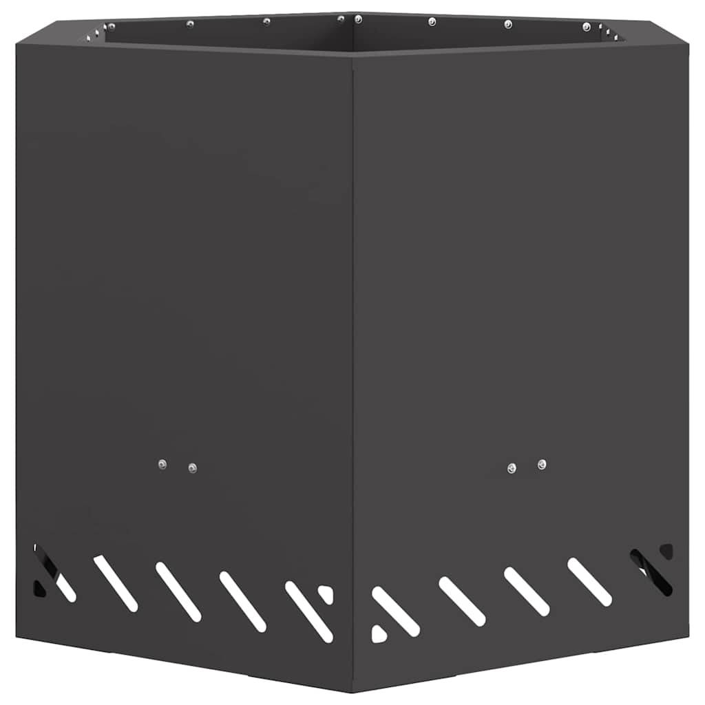 ComfortXL - Braséro hexagonal sans fumée en acier design moderne pour jardin terrasse Noir 58 cm – ComfortXL Outdoor Living - Image 2