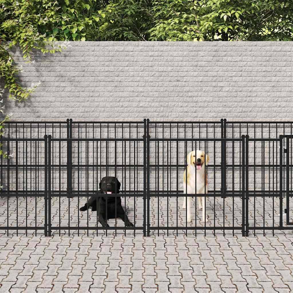 Vidaxl - Chenil d'extérieur pour chiens Acier 7,51 m² vidaXL 3124600 - Image 1