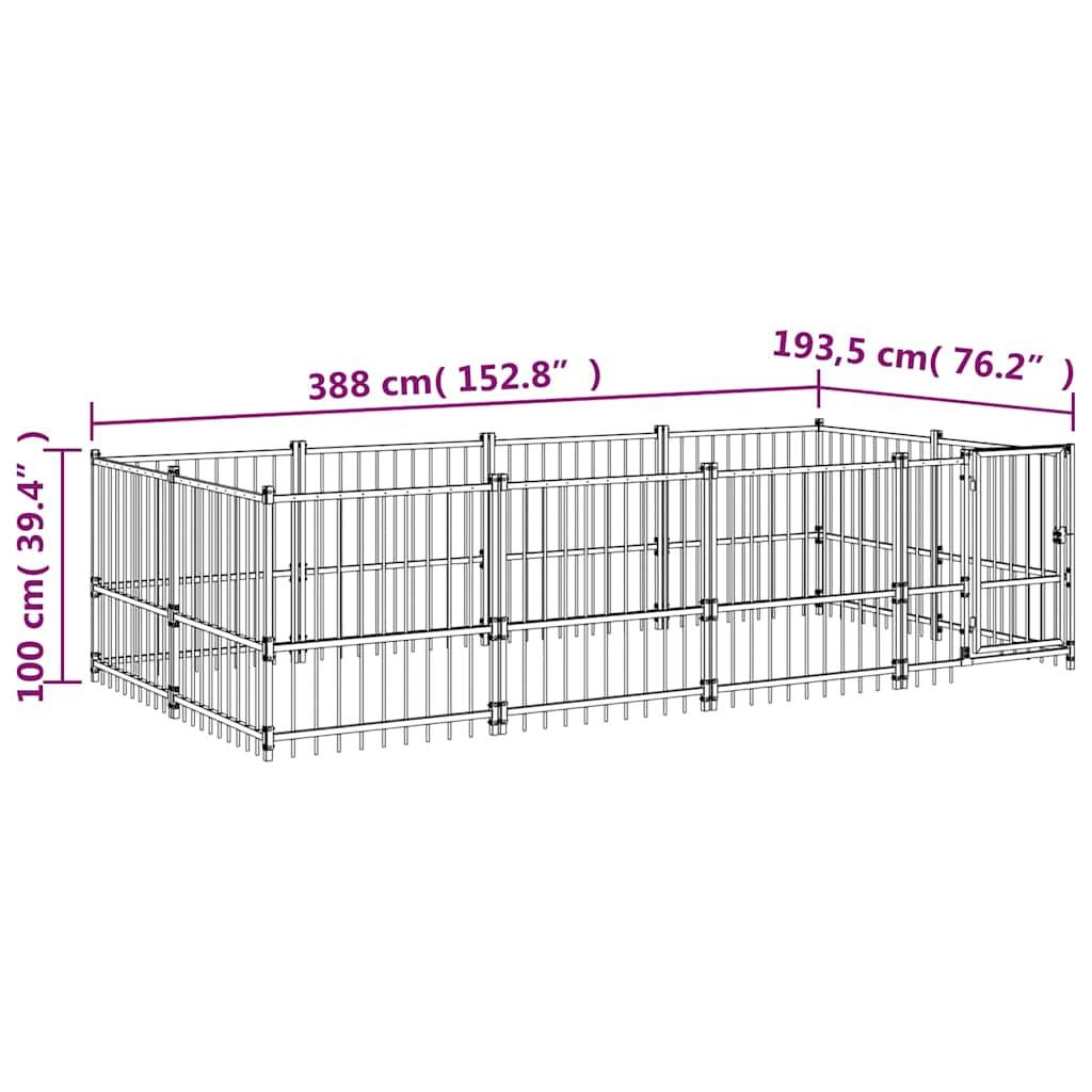 Vidaxl - Chenil d'extérieur pour chiens Acier 7,51 m² vidaXL 3124600 - Image 7