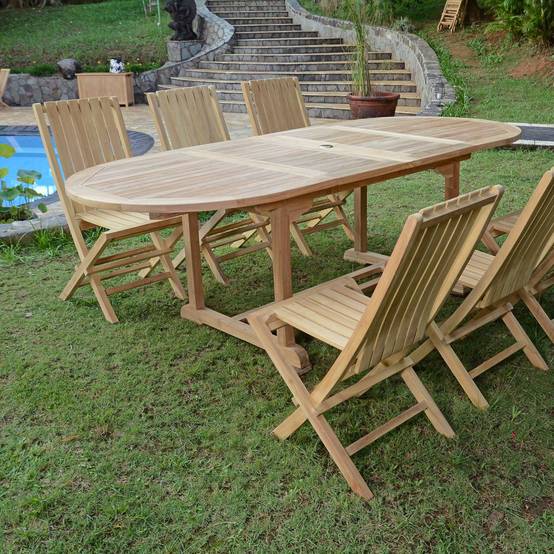 Salon de jardin en teck massif Toga, 6 places - TECK'Attitude - Image 2