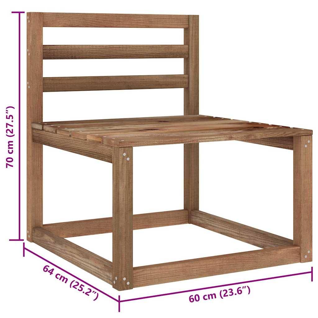 Vidaxl - Salon de jardin 2 pcs Marron Bois de pin imprégné vidaXL 316194 - Image 3