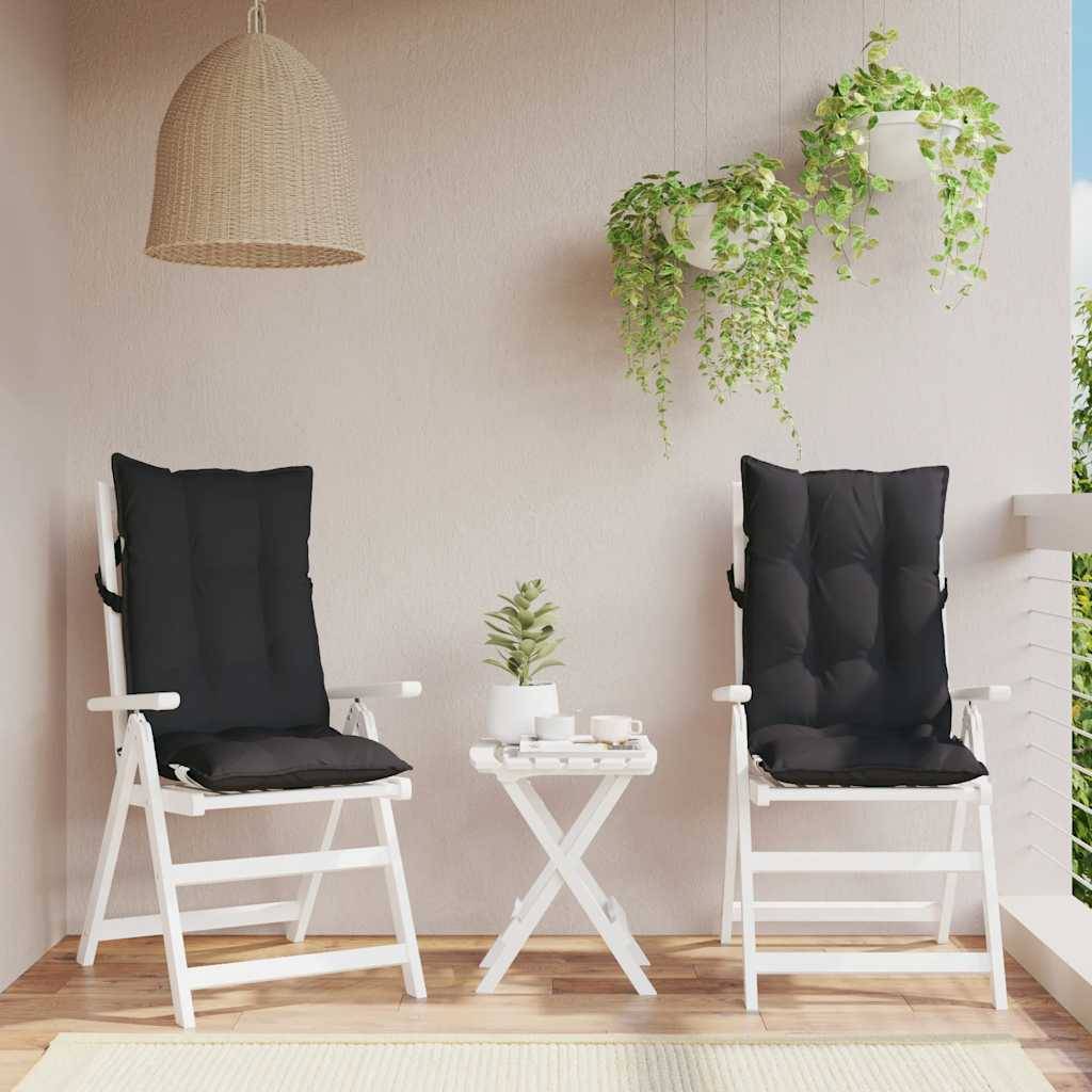 PANGIVO - Coussins de chaise à dossier haut tissu oxford noir 120 x 50 x 7 cm, poids:3.75kg - PANGIVO