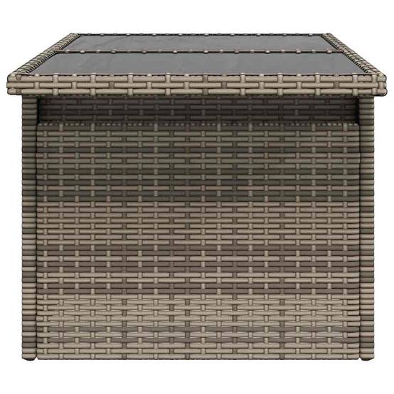 Vidaxl - Table de jardin dessus en verre gris 100x55x73cm résine tressée vidaXL 366121 - Image 7